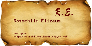 Rotschild Elizeus névjegykártya